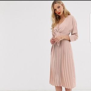 Asos Pink pleated dress
